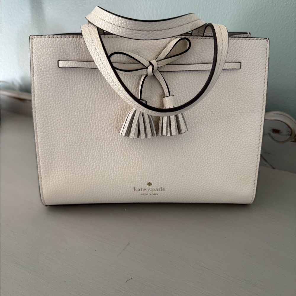 Kate Spade White Leather Tote Bag